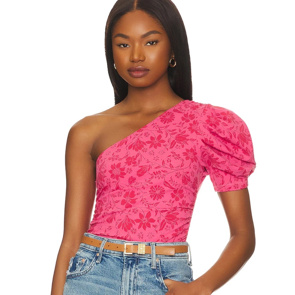 Free People Somethin Bout You Bodysuit in Hot Pink Combo